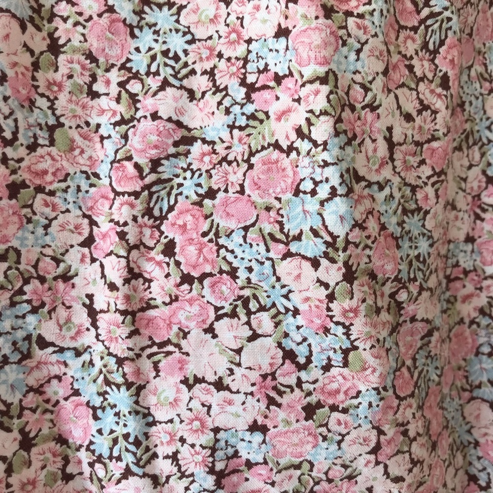 Vintage Floral Pink Belted Button Down Cotton Dress - Picture 7 of 14